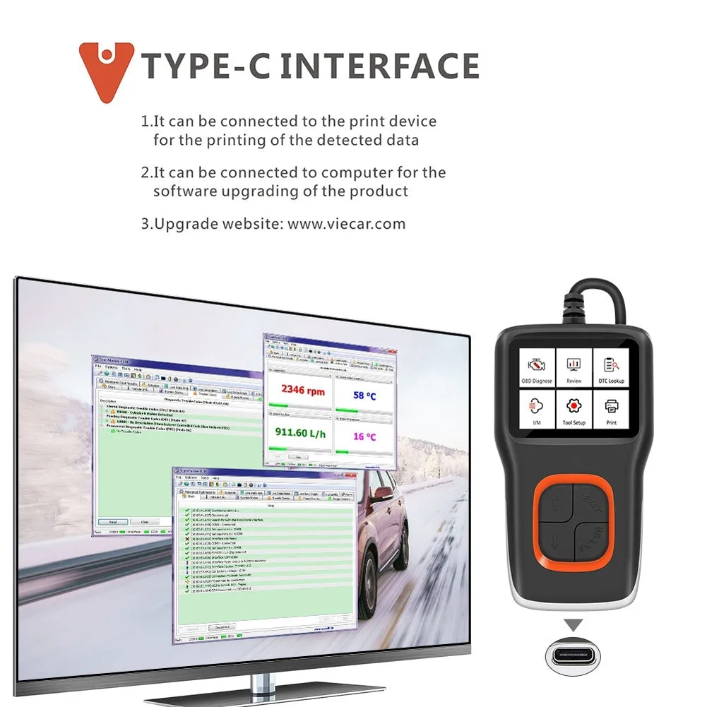 Viecar Vp101 Code Reader Automobile Fault Detector Erase Error