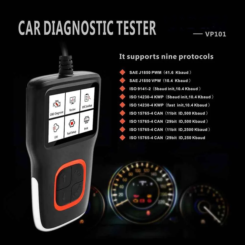 Viecar Vp101 Code Reader Automobile Fault Detector Erase Error
