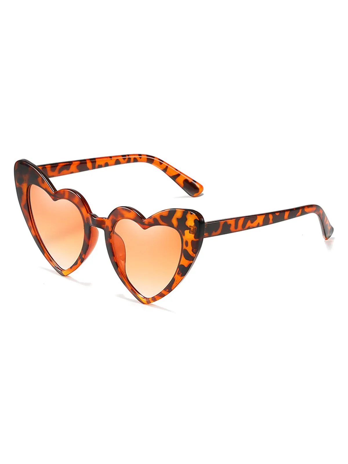 Vintage Alloy Temple Heart Frame Sunglasses