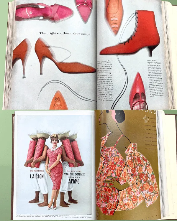 Vintage VOGUE Magazine Hardcover Book | 1958 September thru December