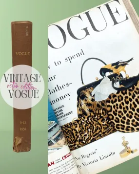 Vintage VOGUE Magazine Hardcover Book | 1958 September thru December