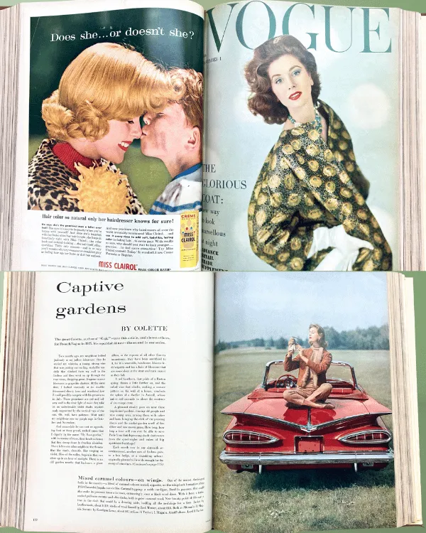 Vintage VOGUE Magazine Hardcover Book | 1958 September thru December