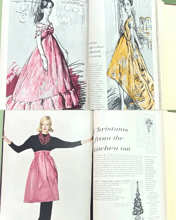 Vintage VOGUE Magazine Hardcover Book | 1958 September thru December