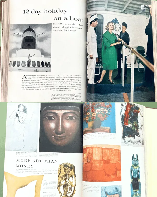 Vintage VOGUE Magazine Hardcover Book | 1958 September thru December