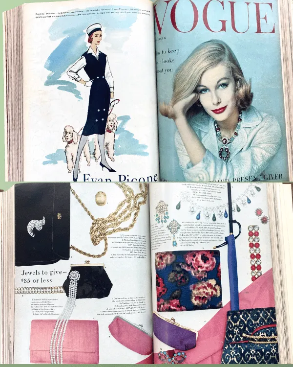 Vintage VOGUE Magazine Hardcover Book | 1958 September thru December