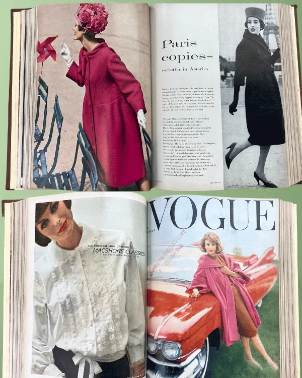 Vintage VOGUE Magazine Hardcover Book | 1958 September thru December