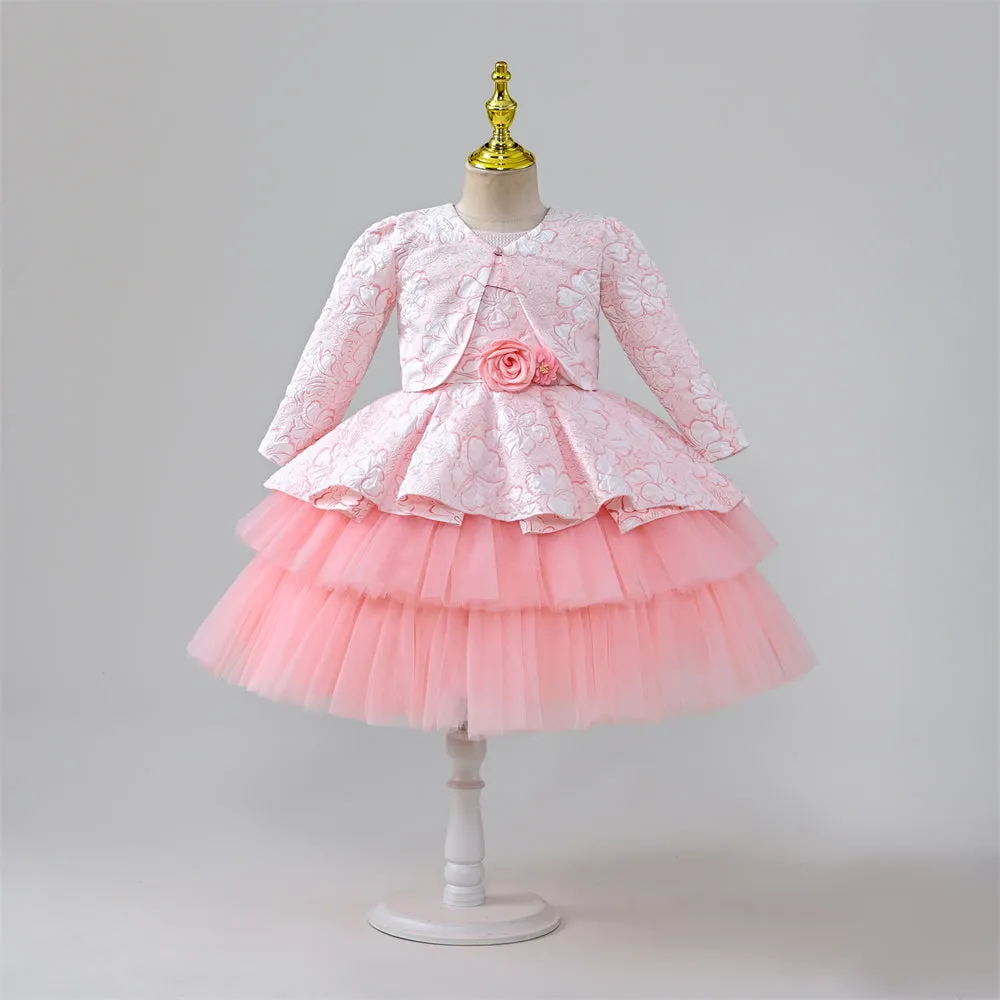 WA0161 2 to 7 Years Yoliyolei Layers Winter Dresses Jacket Coats Clothes for Toddler Baby Girls Kids Clothing 2 3 4 5 6 7 Years with Small Bag