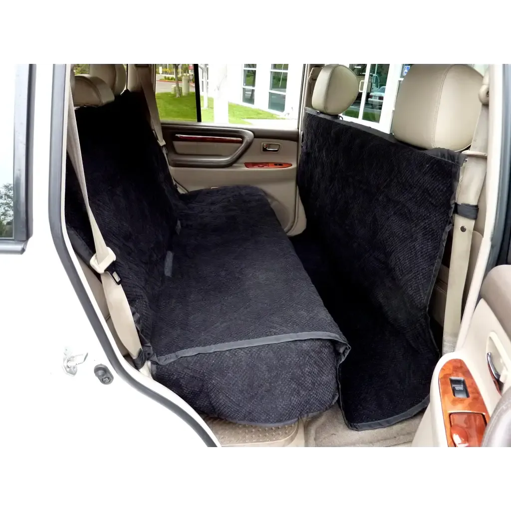 X-Large Car Seat Cover For Dogs and Pets 56"W Black Micro Velvet