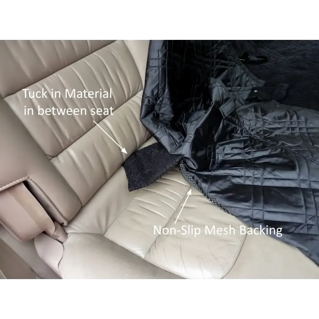 X-Large Car Seat Cover For Dogs and Pets 56"W Black Micro Velvet
