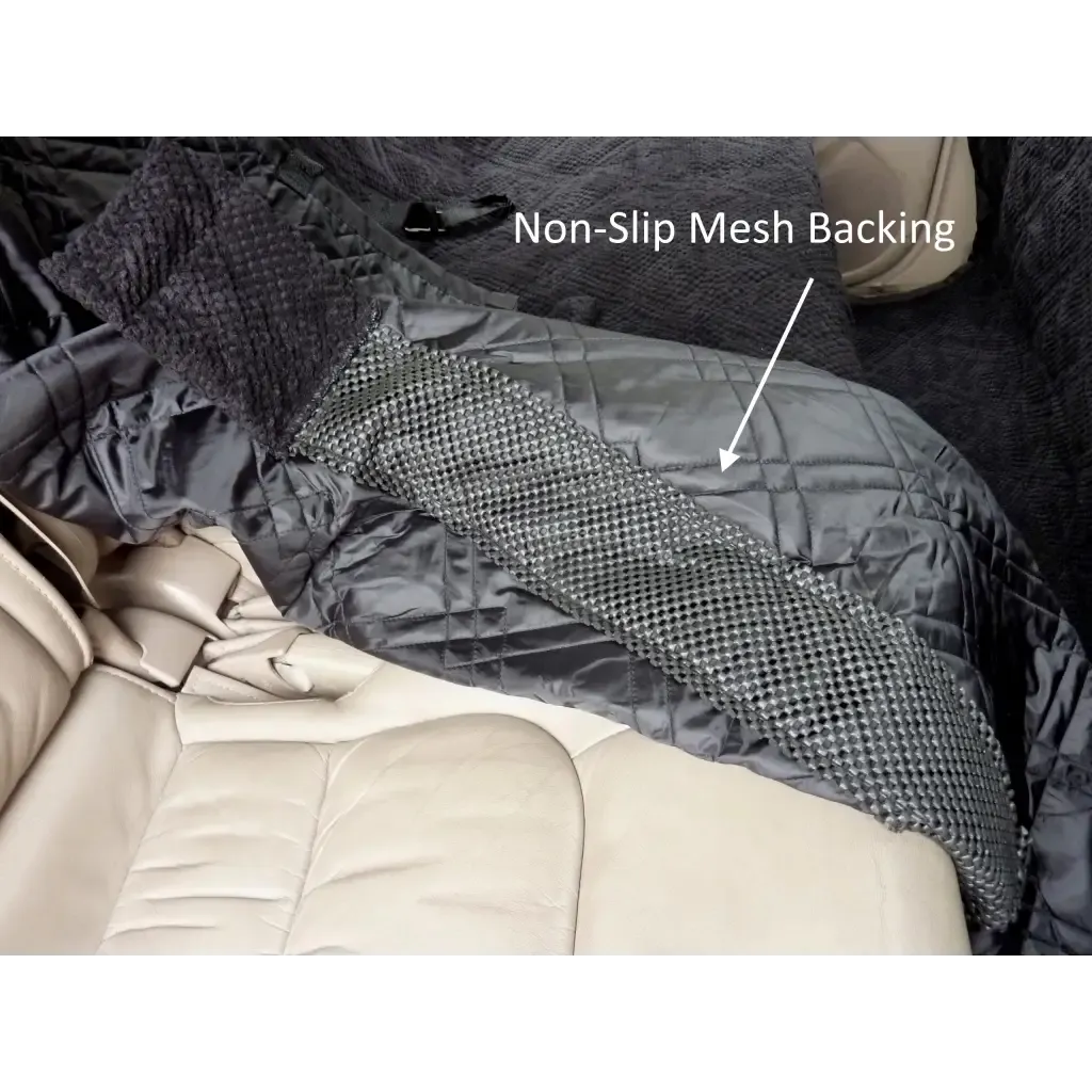 X-Large Car Seat Cover For Dogs and Pets 56"W Black Micro Velvet