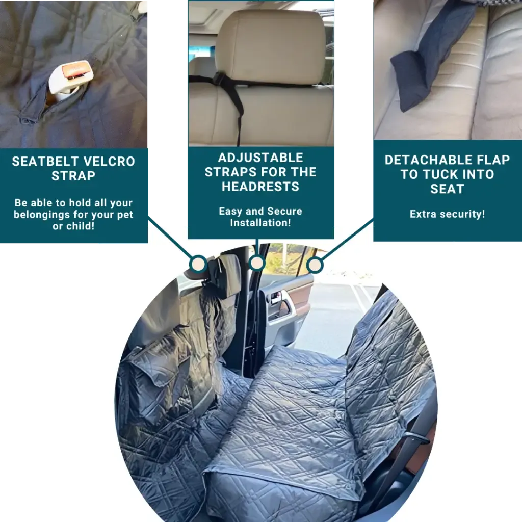 X-Large Car Seat Cover For Dogs and Pets 56"W Black